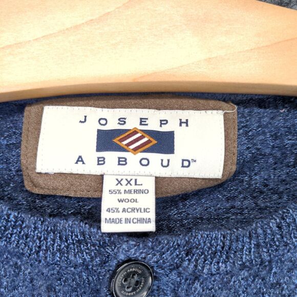 Joseph Abboud Merino Wool Blend Sweater Women Size XXL Blue 1/4 Button Henley - Picture 11 of 11